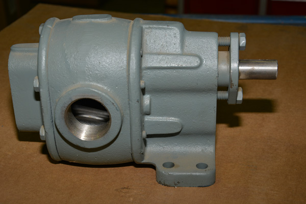 A grey cast Brown & Sharp lube pump from JC Industries of Alberta