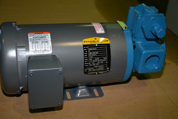 The industrial grey and blue of a Tuthill pump from Nisku's JC Industries 